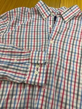 Johhnie O Men's Button Down Check Plaid Pocket Long Sleeve Prep-Formance Shirt L